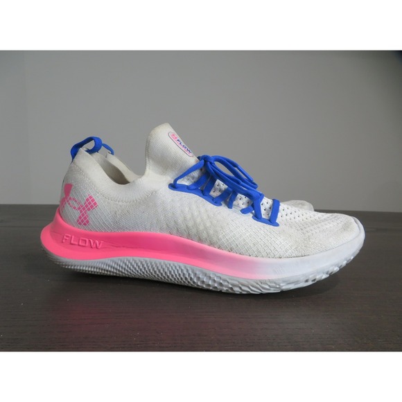 Under Armour Flow Velociti Running Training Shoes Mens Size 9 White Pink Blue
